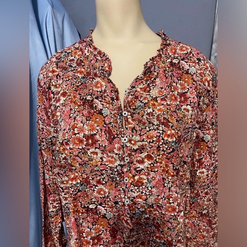 Talbots Multicolor Floral Button-Up Shirt - Picture 7 of 13